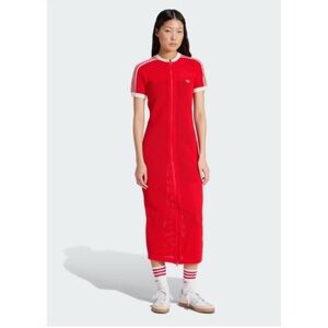 Red Adidas Originals Premium Crochet Dress